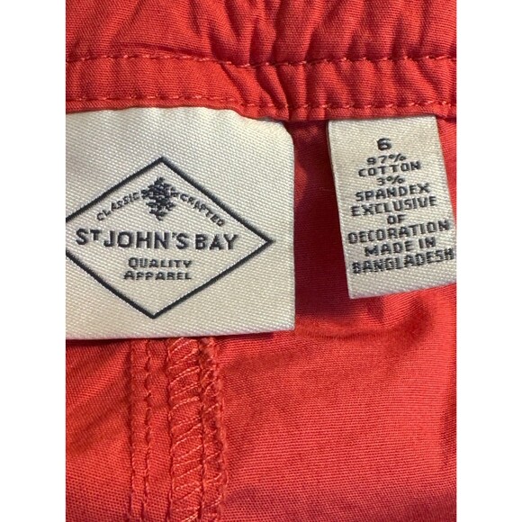 NWT SJB Red Bermuda Short Sz 6 Mid Rise Cotton Spandex 11" Inseam Women - Picture 8 of 9